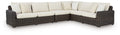 Kimora Beige And Dark Brown Performance Fabric Outdoor Modular Sectional - Select Living Furniture - Select Living Furniture - - 3 Piece Sectional - Kimora Beige And Dark Brown Performance Fabric Outdoor Modular Sectional -