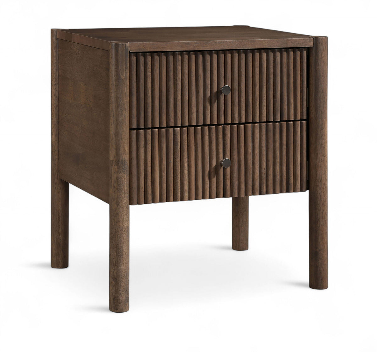 Kivo - Solid Wood Nightstand - Select Living Furniture - Accent Nightstands - Meridian Furniture - KivoBrown-NS - Dark Brown - Kivo - Solid Wood Nightstand -