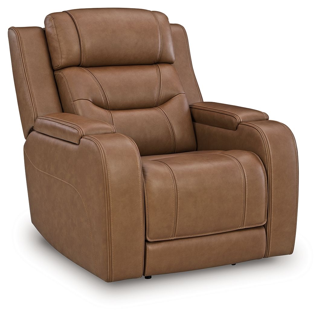 Knightington - Power Recliner With Audio Seating - Select Living Furniture - Reclining Chairs - Signature Design by Ashley® - PCU1160013A - Light Brown - Knightington - Power Recliner With Audio Seating -
