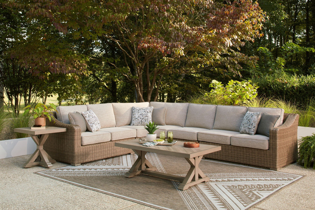 Laguna Heights - Outdoor Sectional - Select Living Furniture - Stationary Sectionals - Signature Design by Ashley® - PCP790P2 - Beige -4 Pc. Sectional - Laguna Heights - Outdoor Sectional -