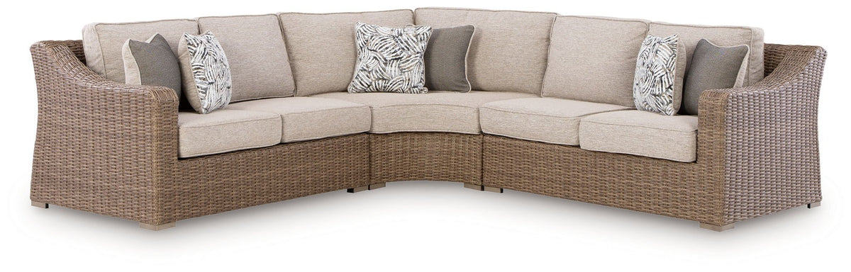 Laguna Heights - Outdoor Sectional - Select Living Furniture - Stationary Sectionals - Signature Design by Ashley® - PCP790P1 - Beige -3 Pc. Sectional - Laguna Heights - Outdoor Sectional -