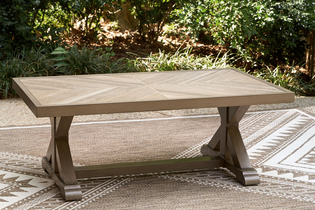 Laguna Heights - Rectangular Cocktail Table - Beige - Select Living Furniture - Coffee Tables - Signature Design by Ashley® - PCP790-701 - Laguna Heights - Rectangular Cocktail Table - Beige -