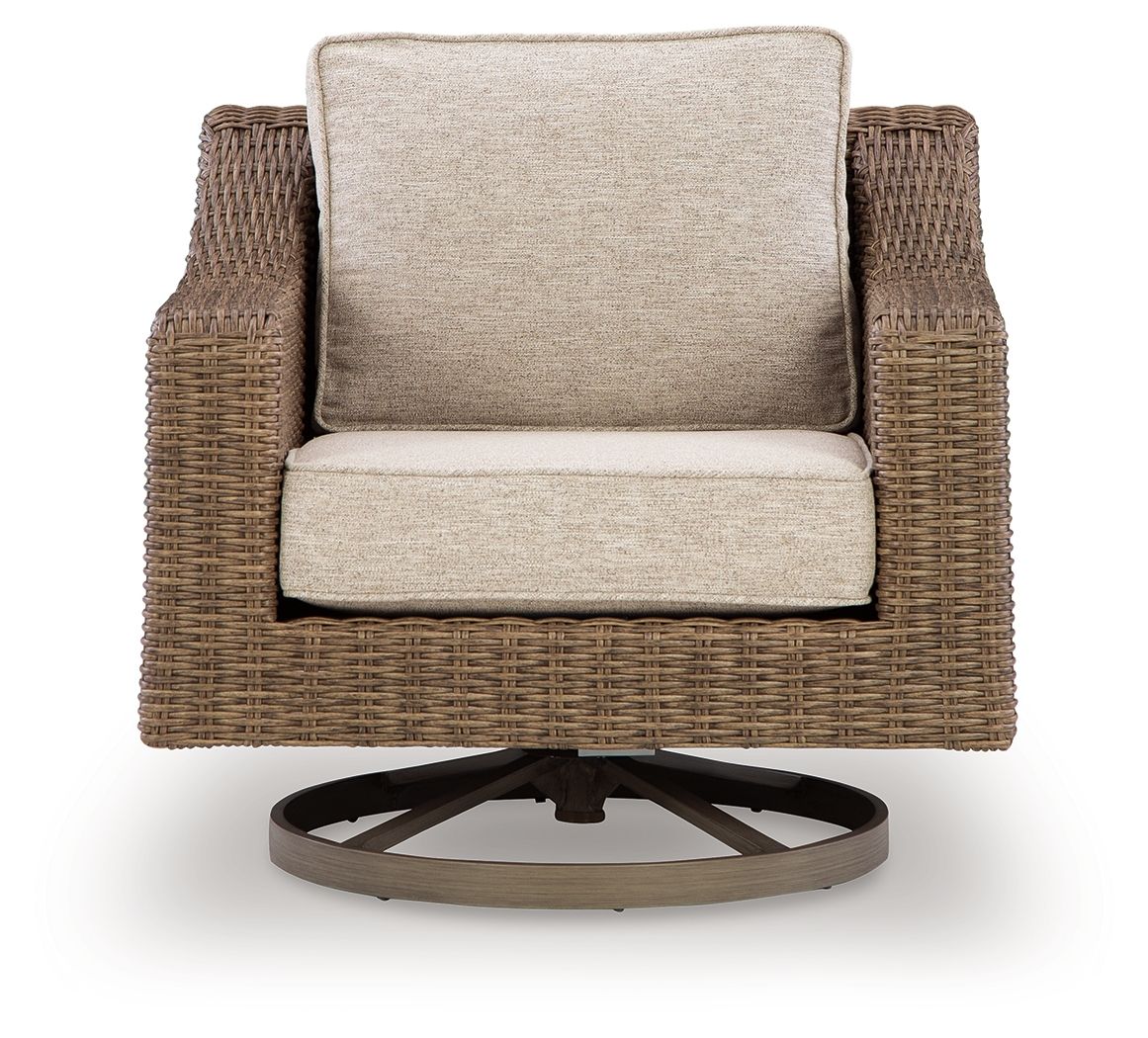 Laguna Heights - Swivel Lounge With Cushion - Beige - Select Living Furniture - Swivel Chairs - Signature Design by Ashley® - PCP790-821 - Laguna Heights - Swivel Lounge With Cushion - Beige -