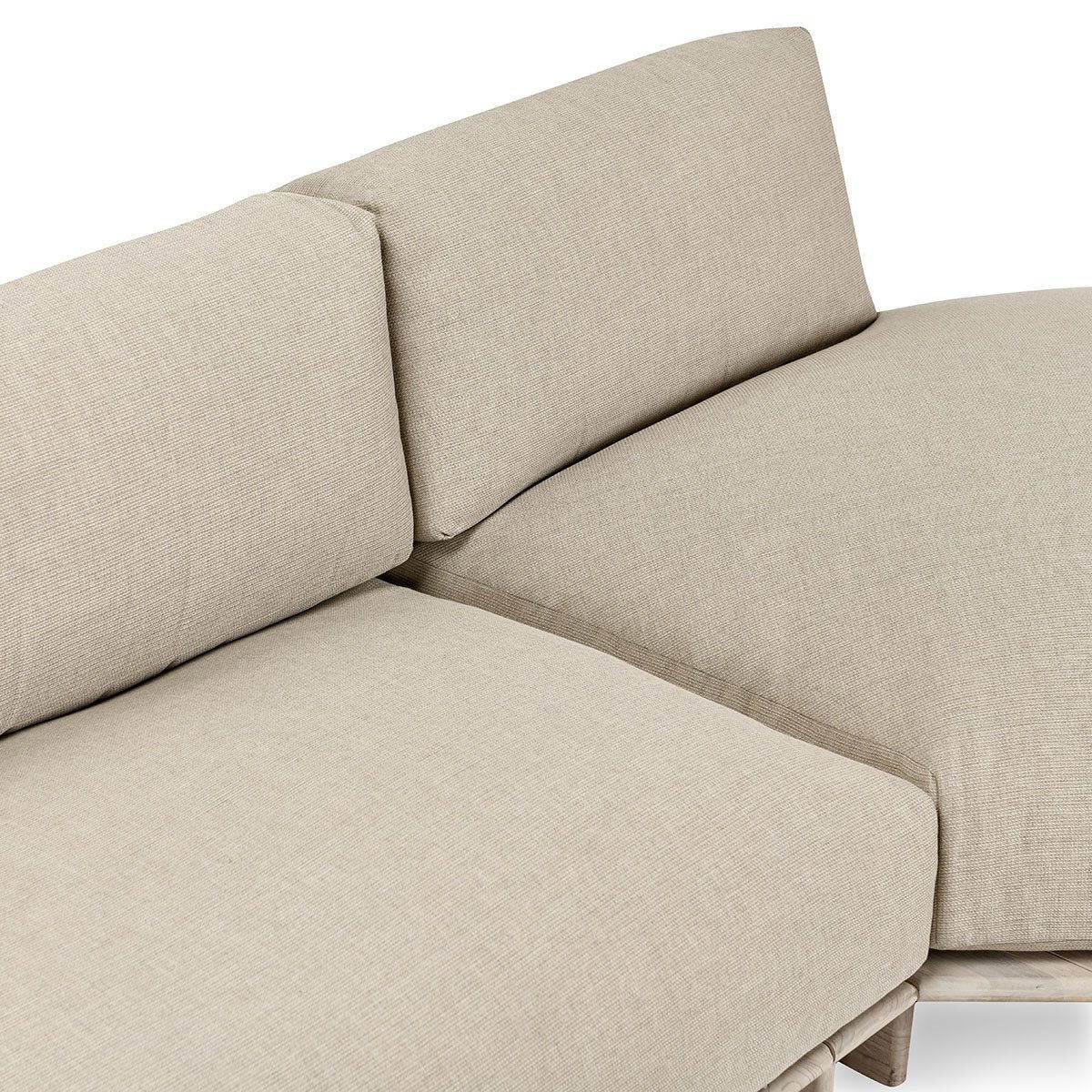 Livia - Teak 3 Piece Outdoor Sectional - Taupe - Select Living Furniture - Stationary Sectionals - Classic Home - 53051647 - Livia - Teak 3 Piece Outdoor Sectional - Taupe -