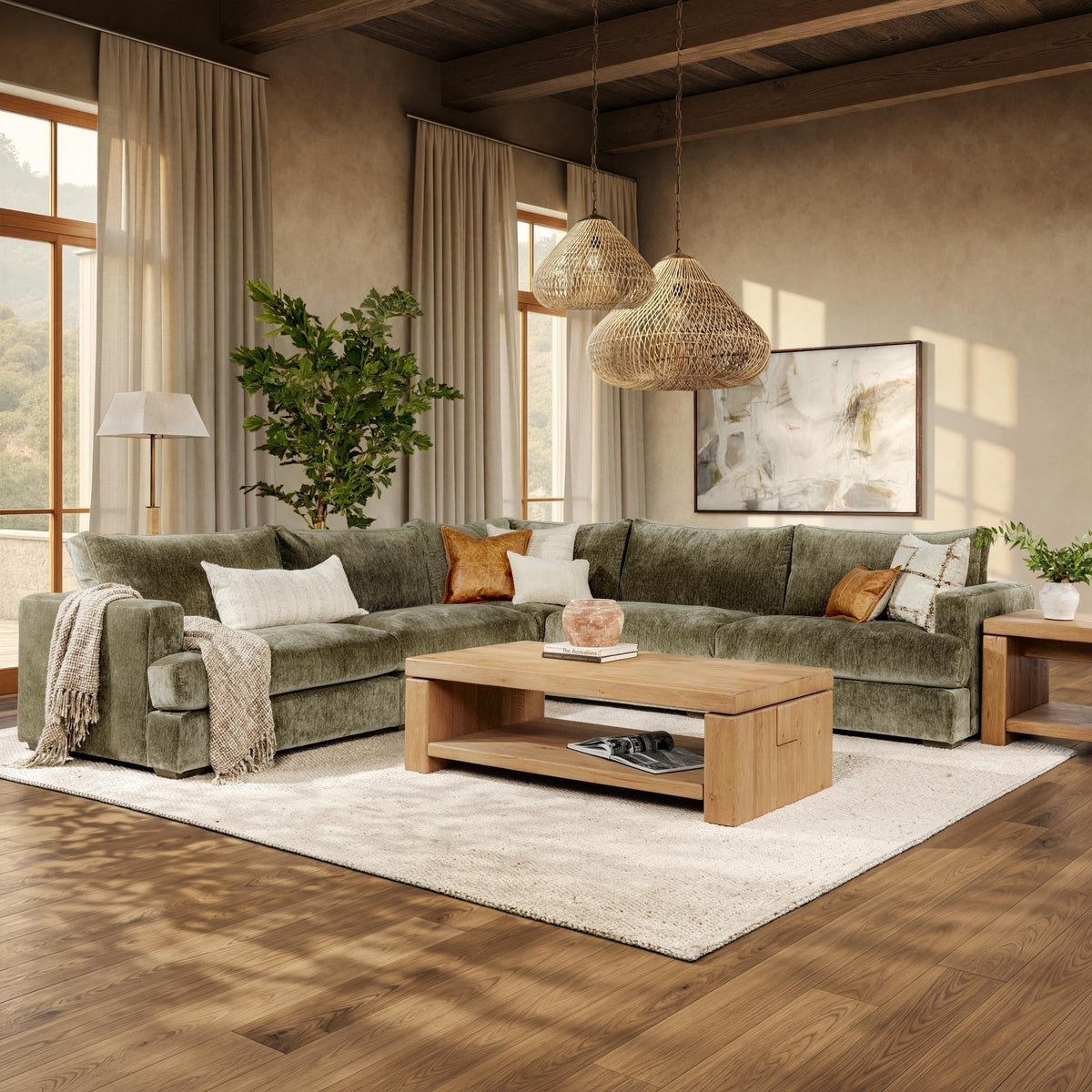 Ludwig - 5 Piece Sectional - Select Living Furniture - Stationary Sectionals - Classic Home - 4110SC52303 - Willow Drift - Ludwig - 5 Piece Sectional - Willow Drift - Select Living Furniture -