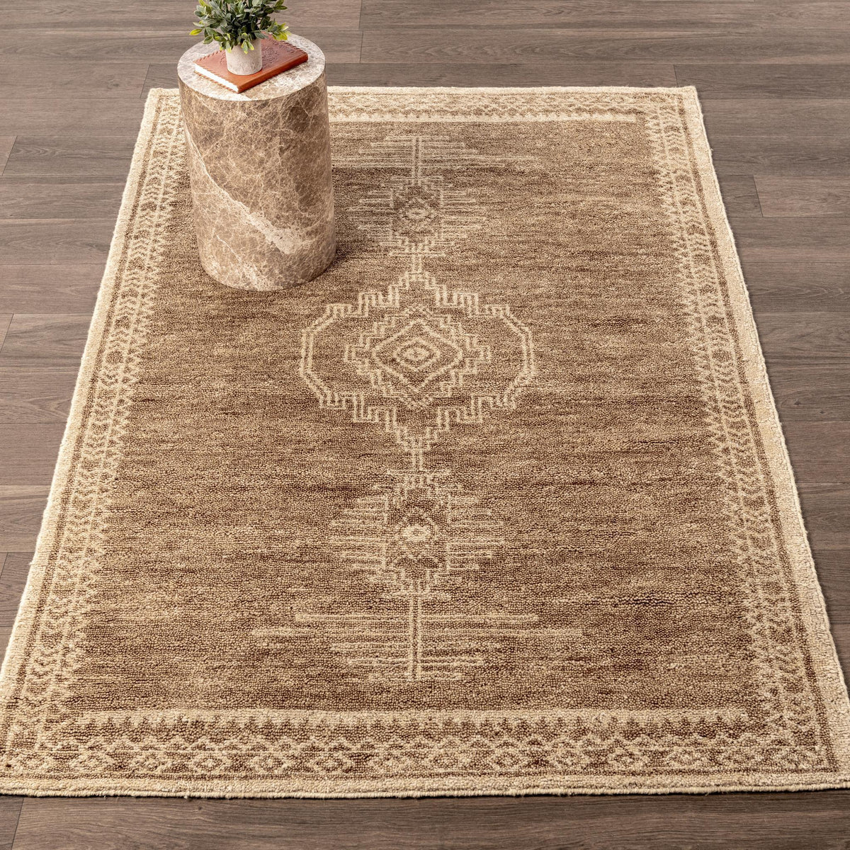 Luxor - Cairo Hand-Knotted Rug - Select Living Furniture - Area Rugs - Classic Home - 30092060 - Desert Brown -2' x 3' - Luxor - Cairo Hand-Knotted Rug -