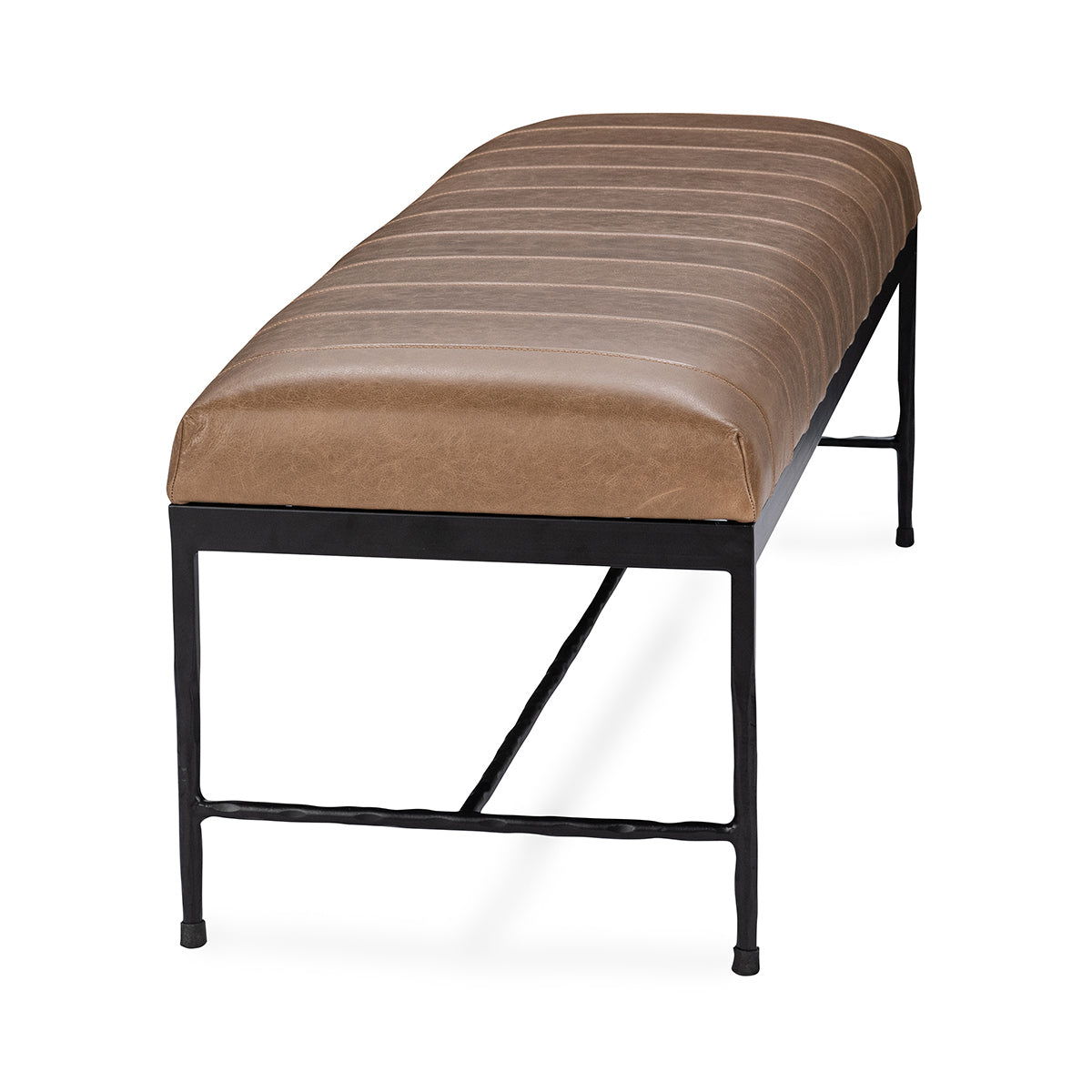Madeleine - Leather Bench - Dune Walnut - Select Living Furniture - Upholstered Benches - Classic Home - 53002075 - Madeleine - Leather Bench - Dune Walnut -