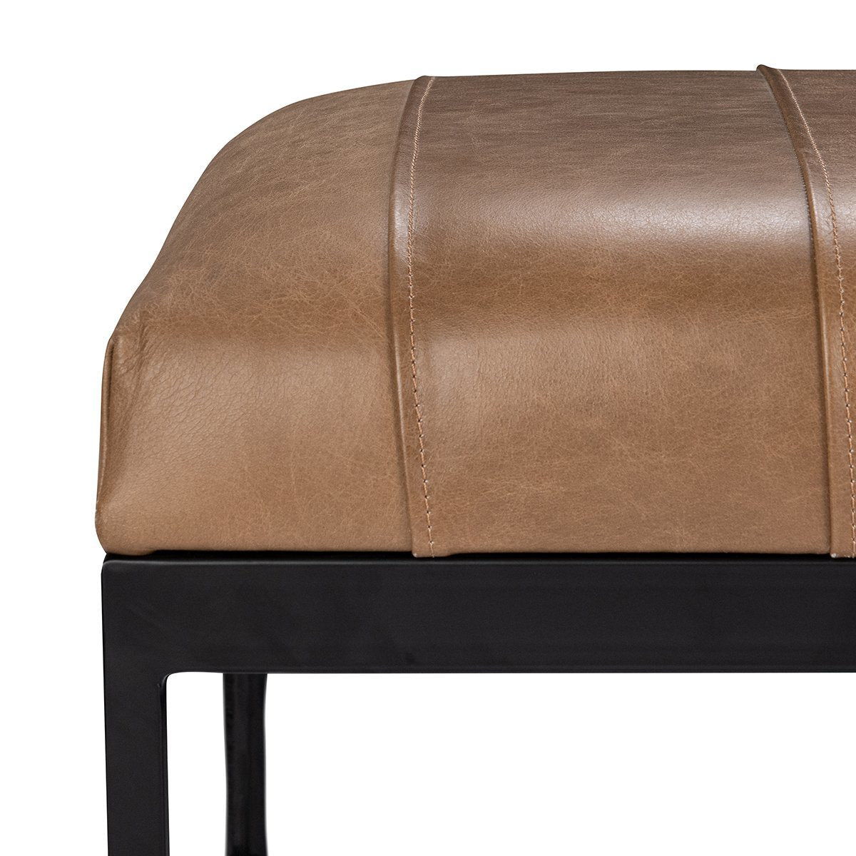 Madeleine - Leather Bench - Dune Walnut - Select Living Furniture - Upholstered Benches - Classic Home - 53002075 - Madeleine - Leather Bench - Dune Walnut -