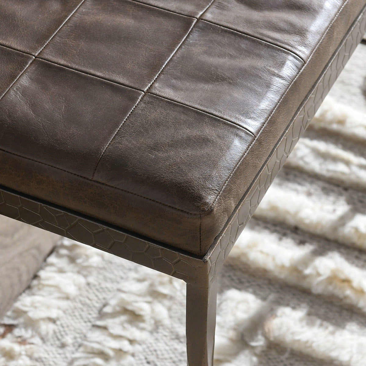 Malo - 28" Leather Bench - Select Living Furniture - Upholstered Benches - Classic Home - 53002014 - Cocoa Brown - Malo - 28" Leather Bench -