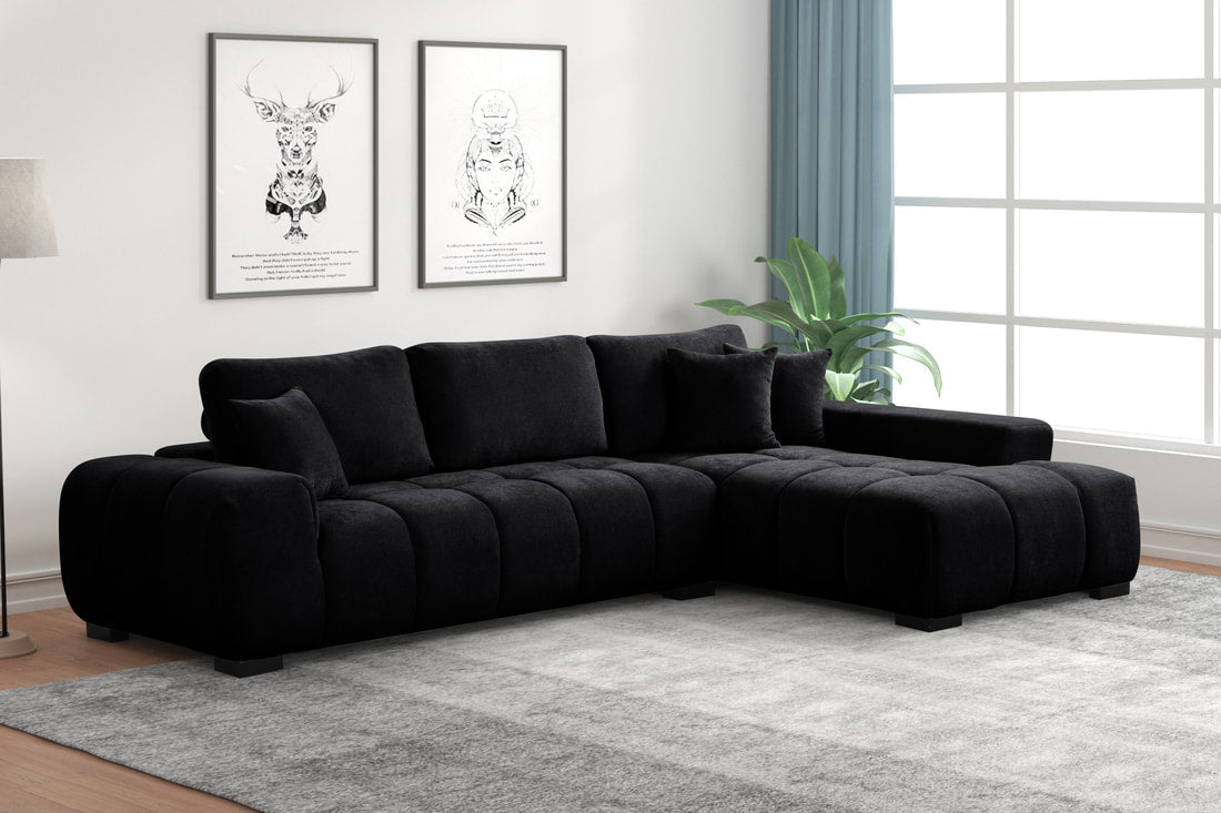 Manhattan Sectional - Select Living Furniture - Stationary Sectionals - Happy Homes - - Black - Manhattan Sectional -
