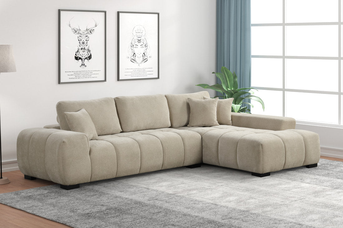 Manhattan Sectional - Select Living Furniture - Stationary Sectionals - Happy Homes - - Light Beige - Manhattan Sectional -