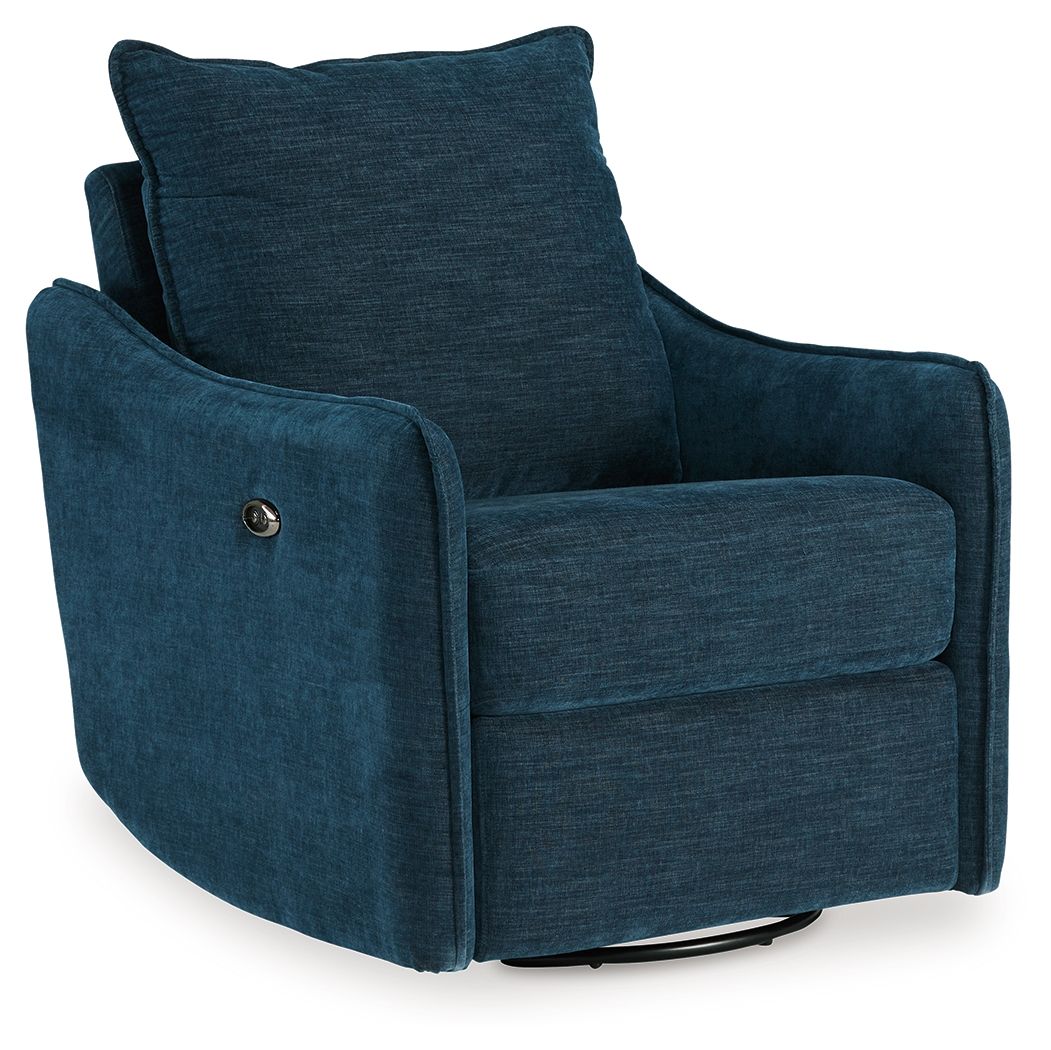 Mcburg - Swivel Power Recliner - Navy - Select Living Furniture - Swivel Chairs - Signature Design by Ashley® - 4480128 - Mcburg - Swivel Power Recliner - Navy -