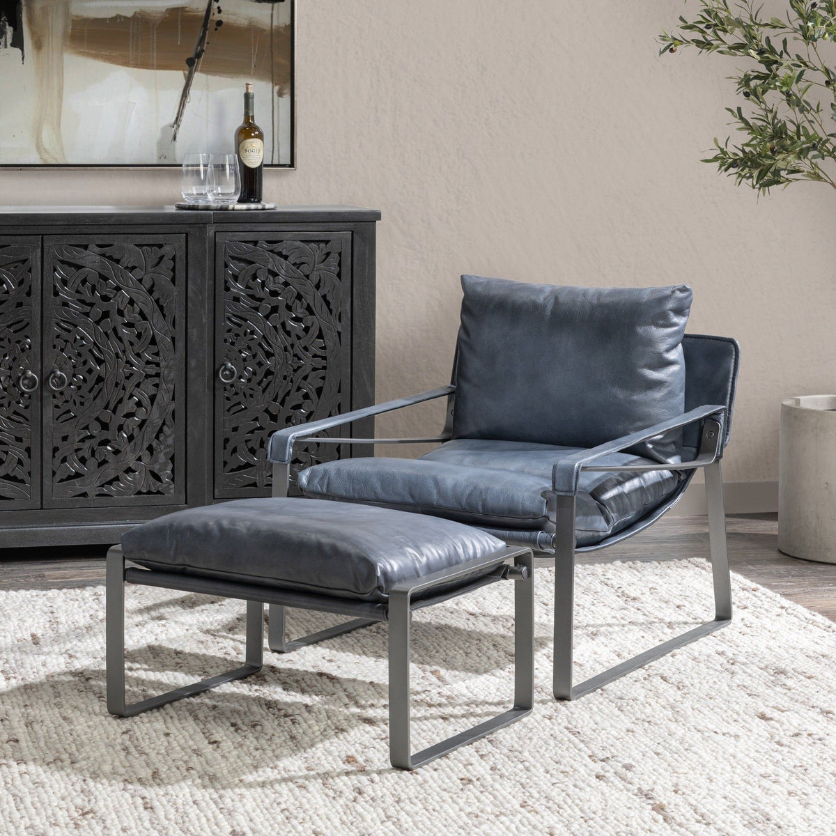 Morgan - Ottoman - Select Living Furniture - Upholstered Ottomans - Classic Home - 53006521 - Dark Gray - Morgan - Ottoman -