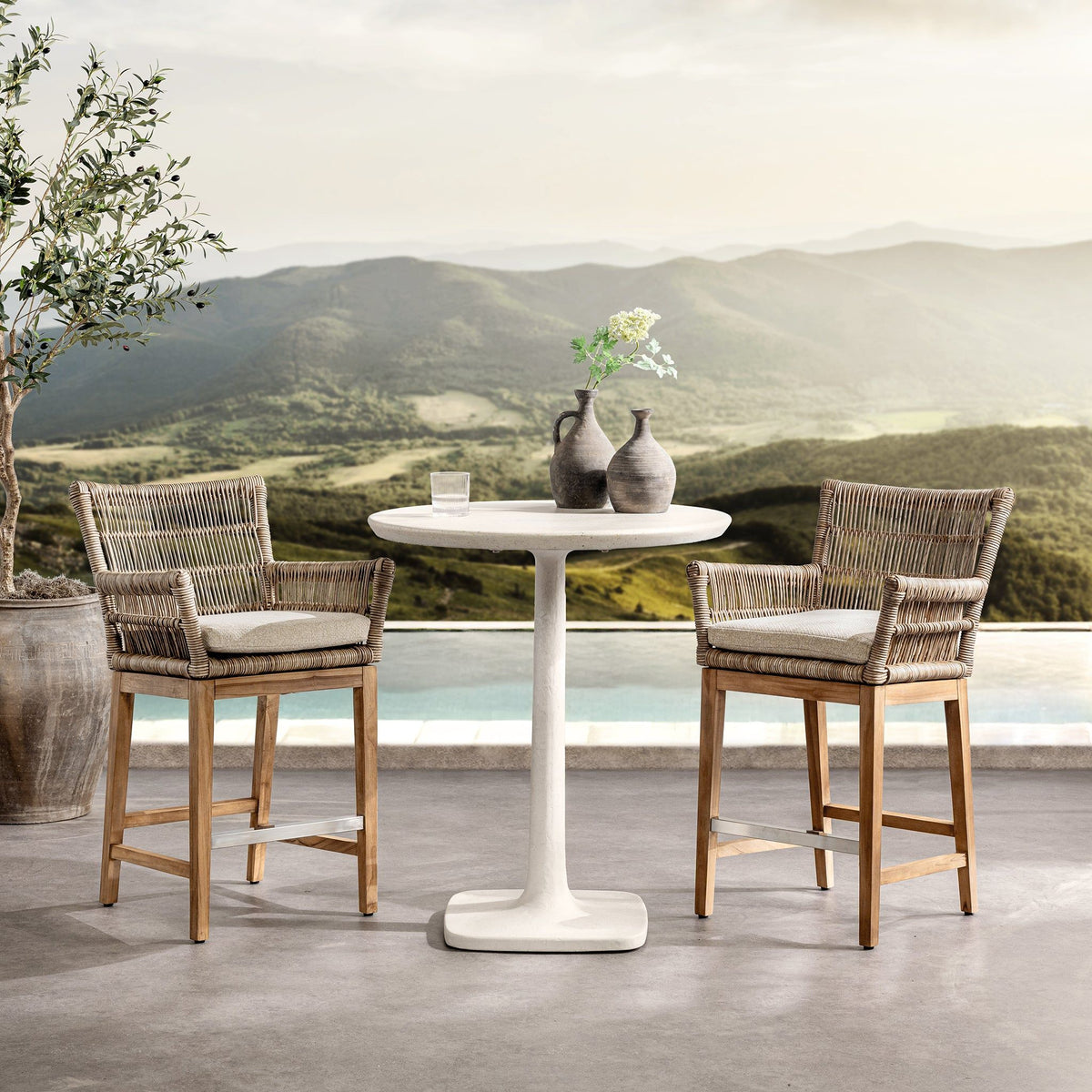 Paulina - Outdoor Dining Table - Select Living Furniture - Bistro Tables - Classic Home - 51031822 - Light Gray -Bistro Tables - Paulina - Outdoor Dining Table -
