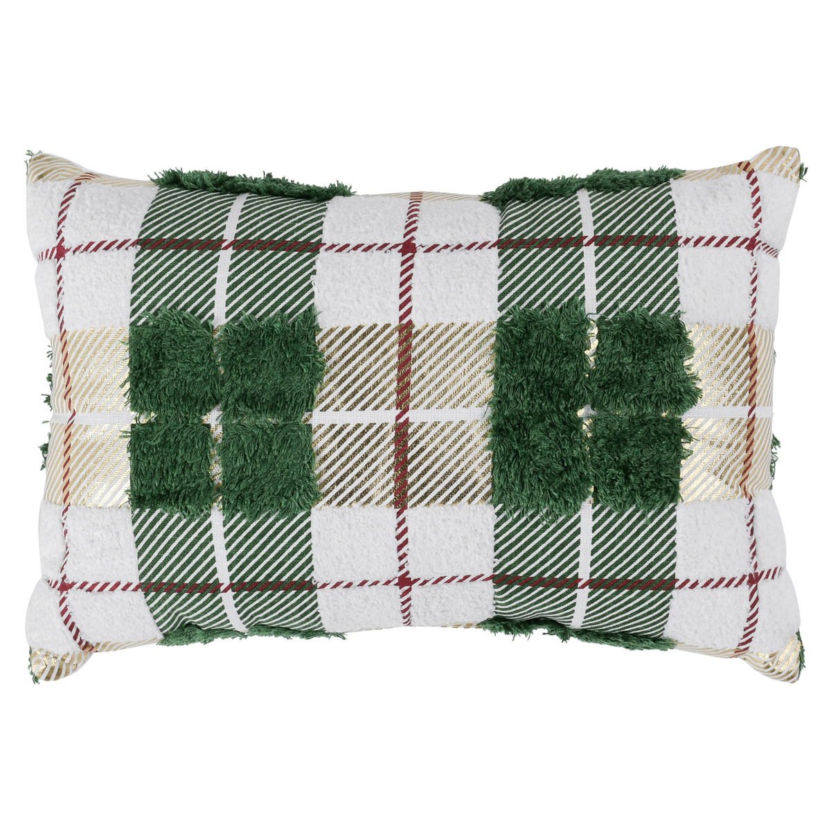 Plaid - VE Texture Pillow - Select Living Furniture - Accent Pillows - Villa - VE550022 - Green Multi -20" x 14" - Plaid - VE Texture Pillow -