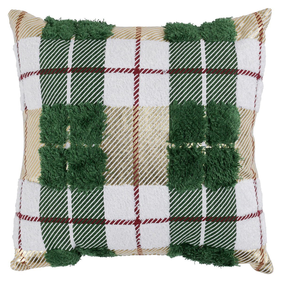Plaid - VE Texture Pillow - Select Living Furniture - Accent Pillows - Villa - VE550021 - Green Multi -18" x 18" - Plaid - VE Texture Pillow -