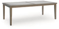 Rainier Ranch - Rectangle Dining Table With Umbrella Option - Brown / Beige - Select Living Furniture - Dining Tables - Signature Design by Ashley® - P701-625 - Rainier Ranch - Rectangle Dining Table With Umbrella Option - Brown / Beige -
