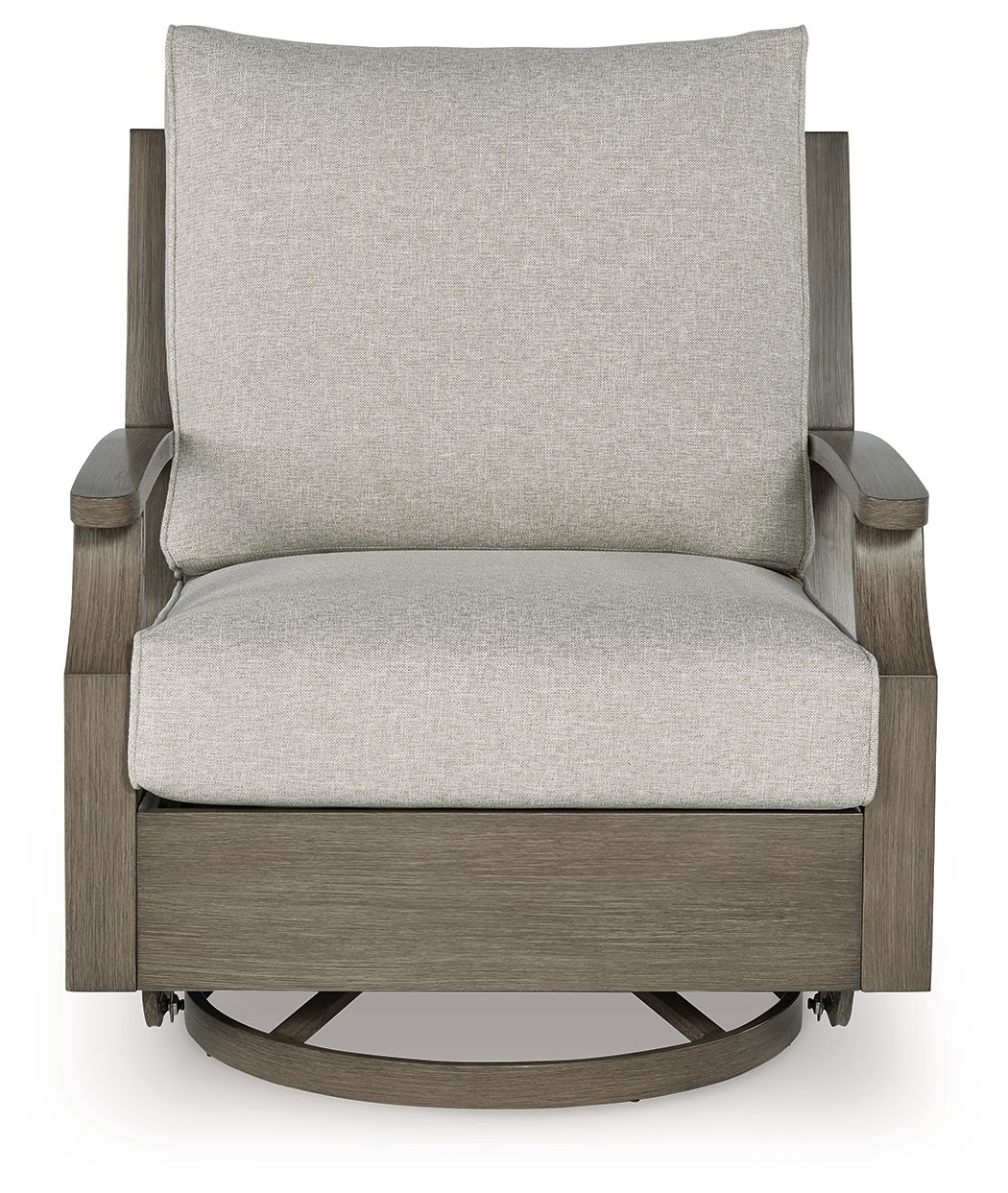 Rainier Ranch - Swivel Glider Chair With Cushion - Brown / Beige - Select Living Furniture - Swivel Chairs - Signature Design by Ashley® - P701-821 - Rainier Ranch - Swivel Glider Chair With Cushion - Brown / Beige -
