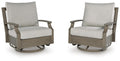 Rainier Ranch - Swivel Glider Chair With Cushion - Brown / Beige - Select Living Furniture - Swivel Chairs - Signature Design by Ashley® - P701-821 - Rainier Ranch - Swivel Glider Chair With Cushion - Brown / Beige -