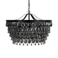 Renata - Glass Round Chandelier - Black - Select Living Furniture - Chandeliers - Classic Home - 56004169 - Renata - Glass Round Chandelier - Black -