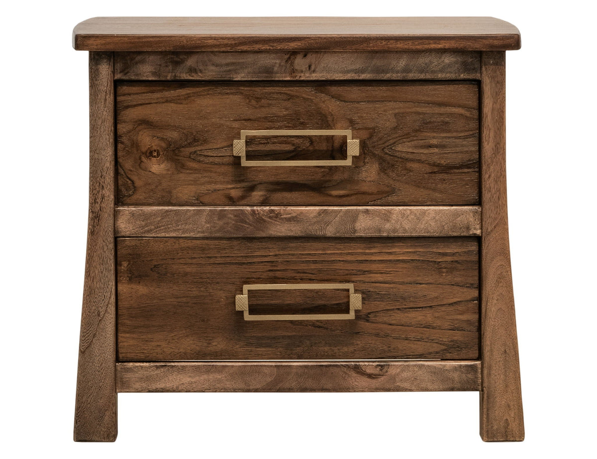 Roots - 2 Drawer Nightstand - Select Living Furniture - Accent Nightstands - IFD Group - IFD6731NTS - Dark Brown - Roots - 2 Drawer Nightstand -