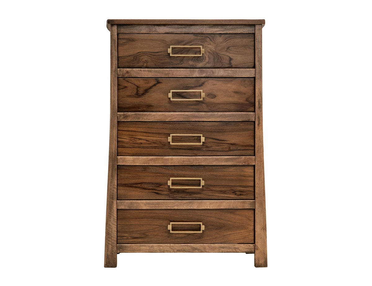 Roots - 5 Drawer Chest - Select Living Furniture - Accent Chests - IFD Group - IFD6731CHT - Dark Brown - Roots - 5 Drawer Chest -