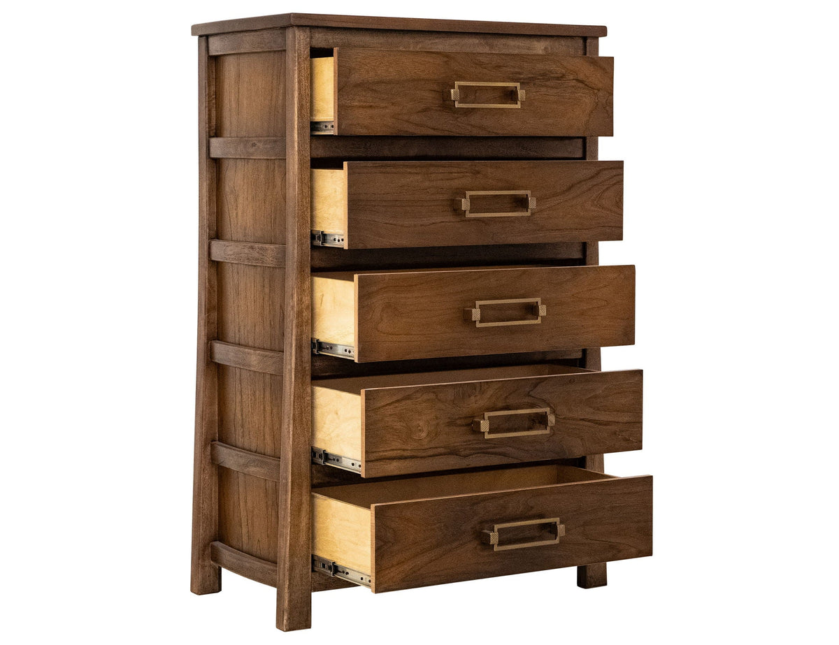 Roots - 5 Drawer Chest - Select Living Furniture - Accent Chests - IFD Group - IFD6731CHT - Dark Brown - Roots - 5 Drawer Chest -