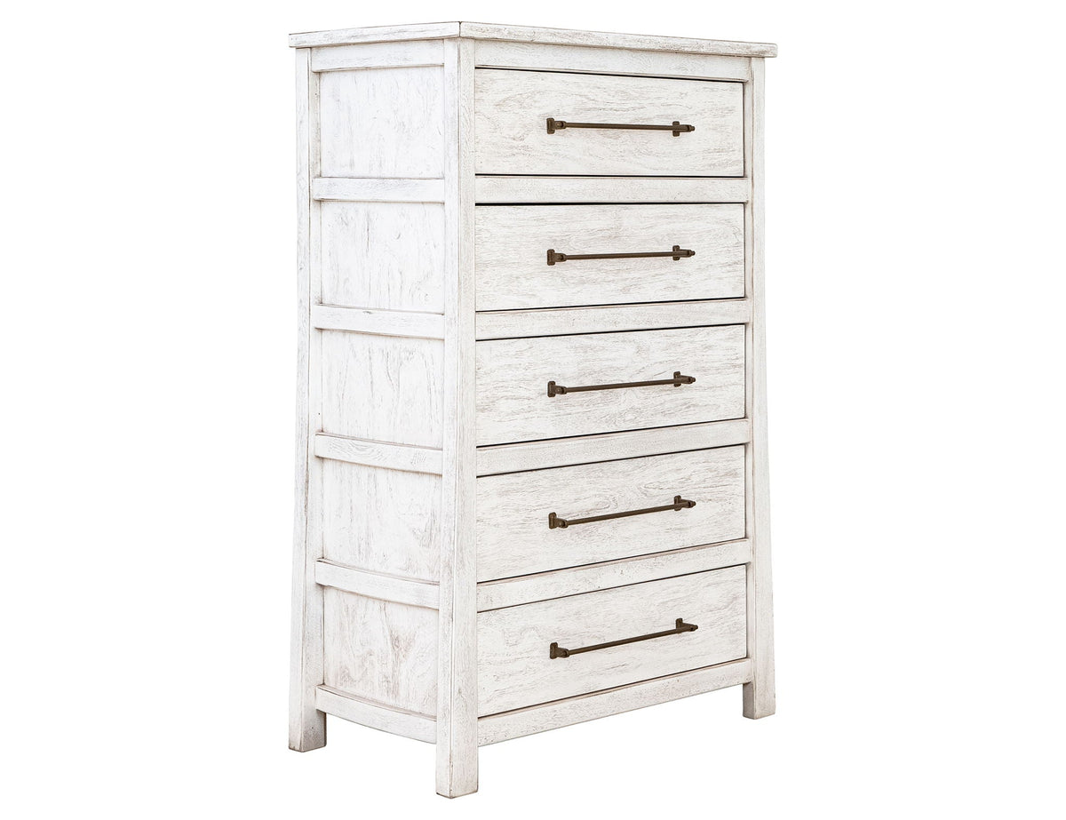 Roots - 5 Drawer Chest - Select Living Furniture - Accent Chests - IFD Group - IFD6131CHT - White - Roots - 5 Drawer Chest -