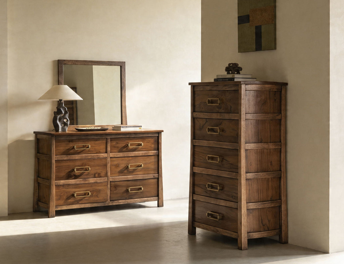 Roots - 5 Drawer Chest - Select Living Furniture - Accent Chests - IFD Group - IFD6731CHT - Dark Brown - Roots - 5 Drawer Chest -