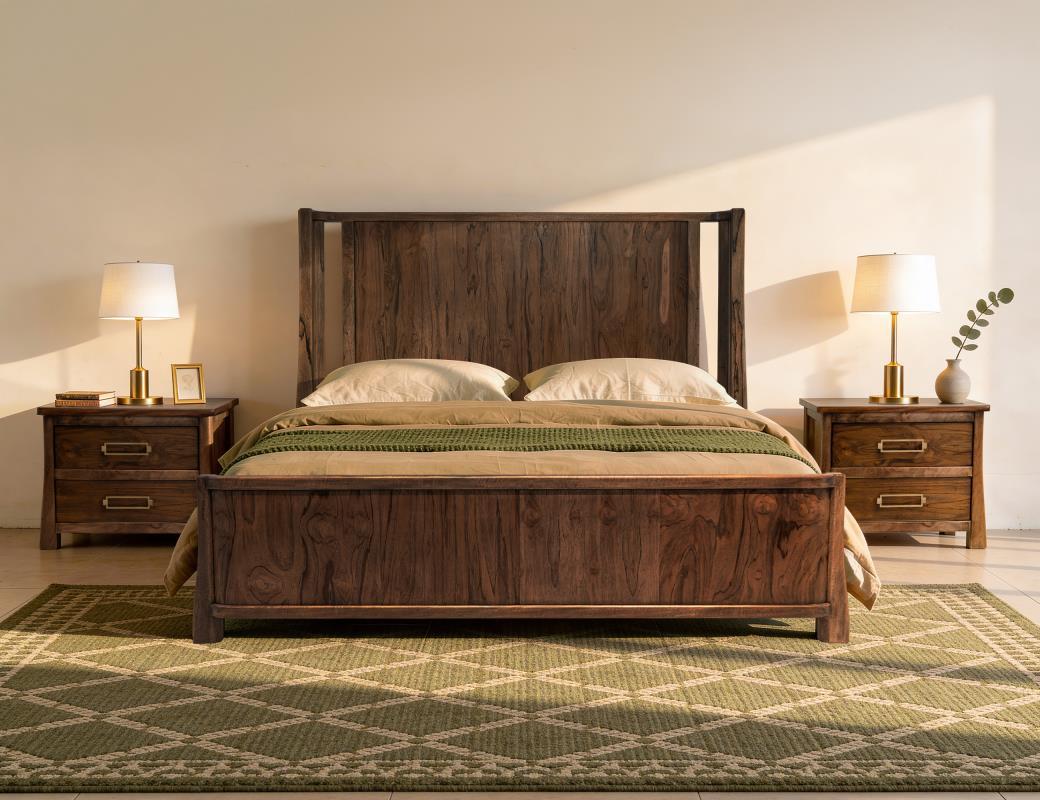 Roots - Bed - Select Living Furniture - Platform Beds - IFD Group - IFD6731BEDEK - Dark Brown -King - Roots - Bed -