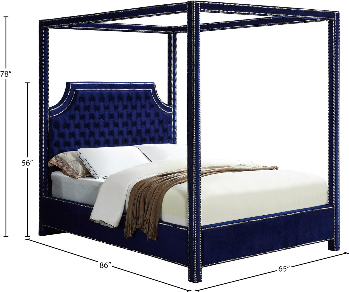 Rowan - Canopy Bed - Select Living Furniture - Canopy Beds - Meridian Furniture - RowanGrey-Q - Dark Gray -Queen - Rowan - Canopy Bed -
