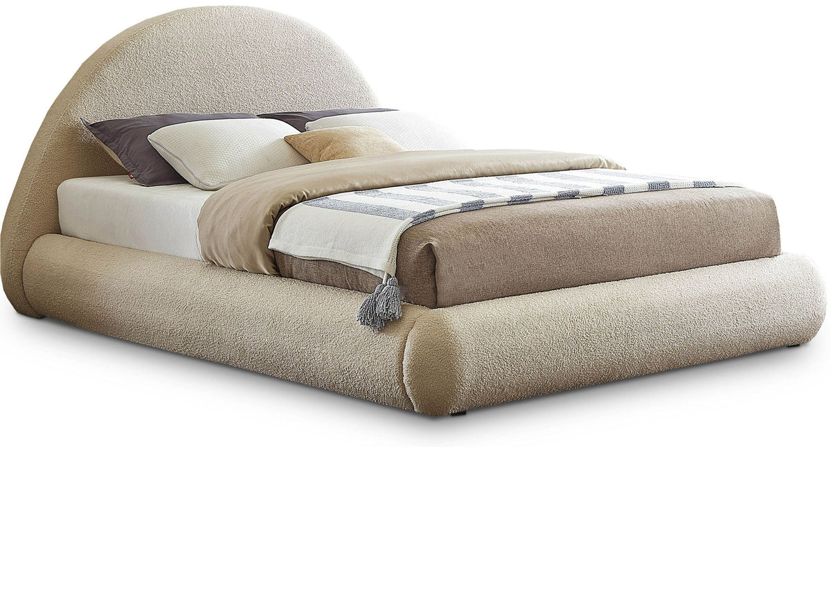 Rudy - Bed - Select Living Furniture - Upholstered Beds - Meridian Furniture - RudyBeige-K - Beige -King - Rudy - Bed -