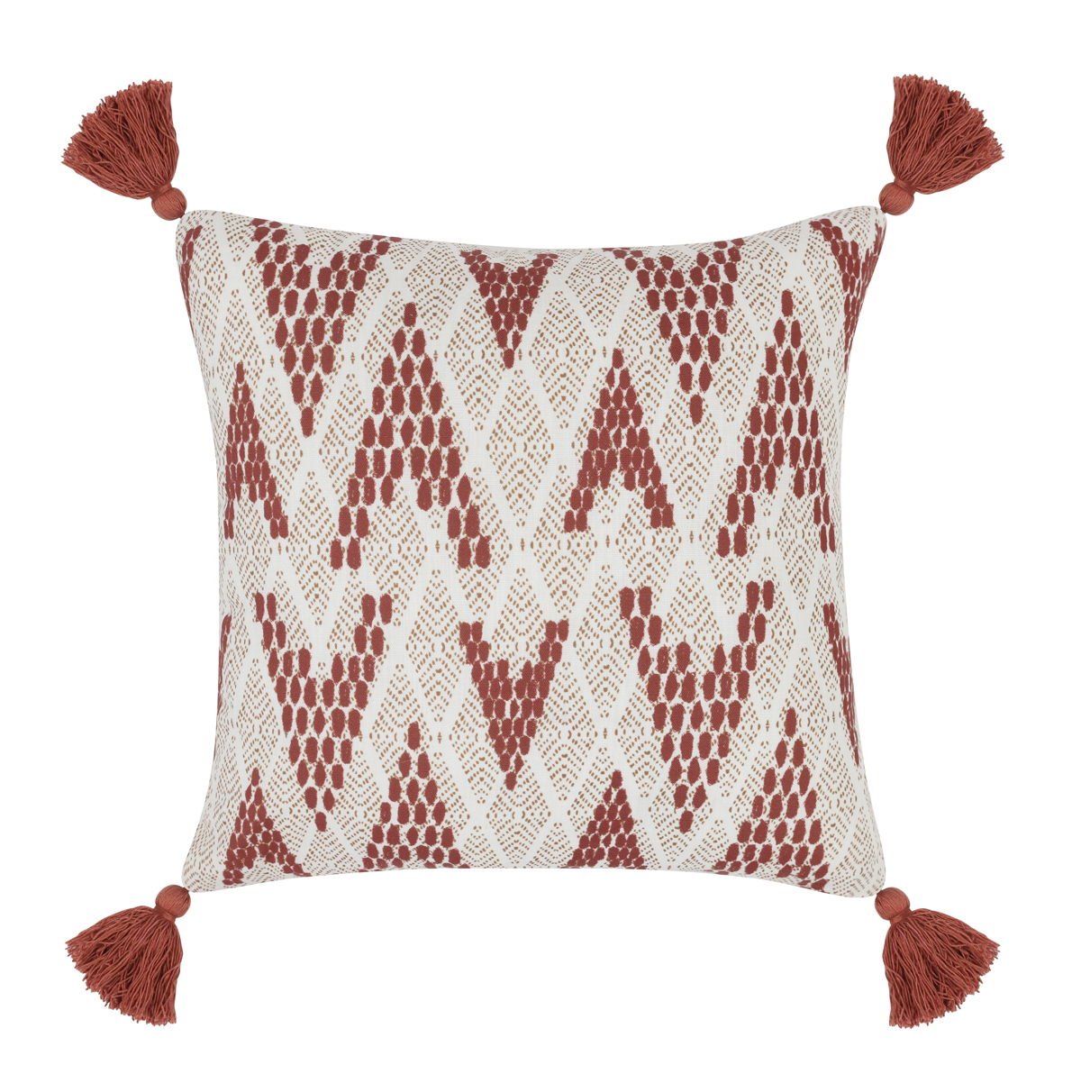 Sanibel - Pillow - Natural/Clay Red - Select Living Furniture - Outdoor Pillows - Villa - VO50022 - Sanibel - Pillow - Natural/Clay Red -