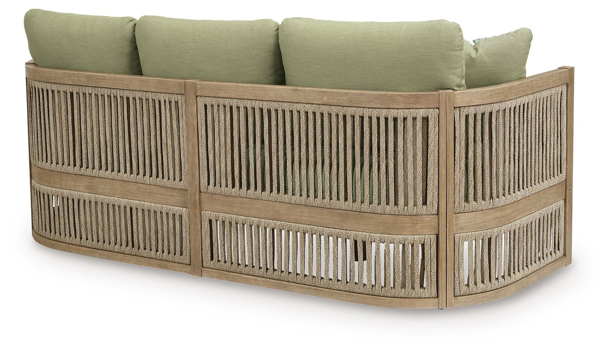 Serena Shores - Sofa With Cushion - Beige / Green - Select Living Furniture - Sofas - Signature Design by Ashley® - PCP604-838 - Serena Shores - Sofa With Cushion - Beige / Green -