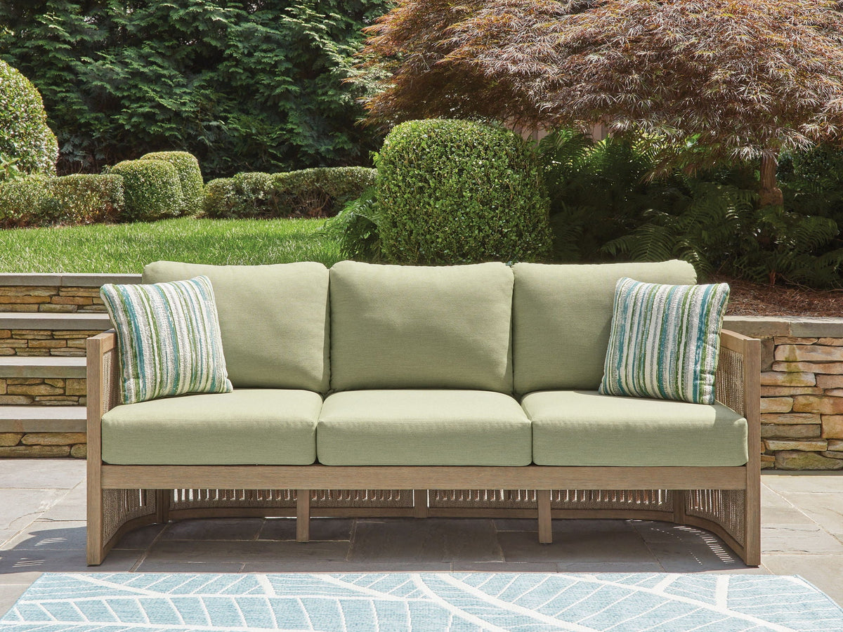 Serena Shores - Sofa With Cushion - Beige / Green - Select Living Furniture - Sofas - Signature Design by Ashley® - PCP604-838 - Serena Shores - Sofa With Cushion - Beige / Green -