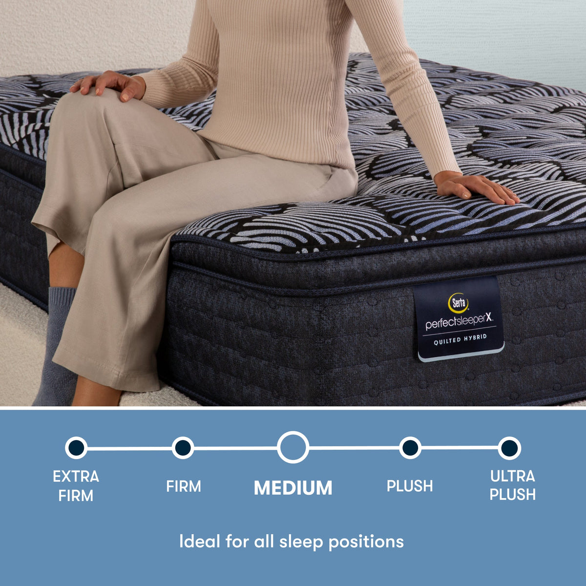 Serta® Perfect Sleeper X™ Lexton Medium Pillow Top 14.25" Quilted Hybrid Mattress - Select Living Furniture - Pillow Top Mattresses - Serta - - Twin XL -Medium - Serta® Perfect Sleeper X™ Lexton Medium Pillow Top 14.25" Quilted Hybrid Mattress -