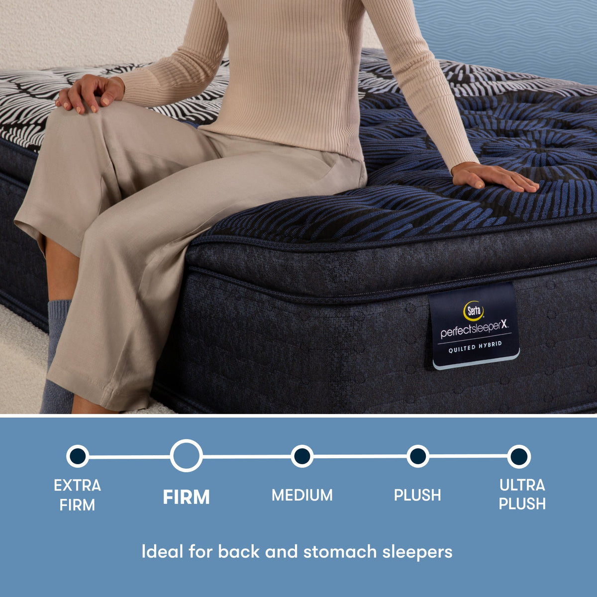Serta® Perfect Sleeper X™ Max Firm Pillow Top 15.25" Quilted Hybrid Mattress - Select Living Furniture - Pillow Top Mattresses - Serta - - Twin XL -Firm - Serta® Perfect Sleeper X™ Max Firm Pillow Top 15.25" Quilted Hybrid Mattress -
