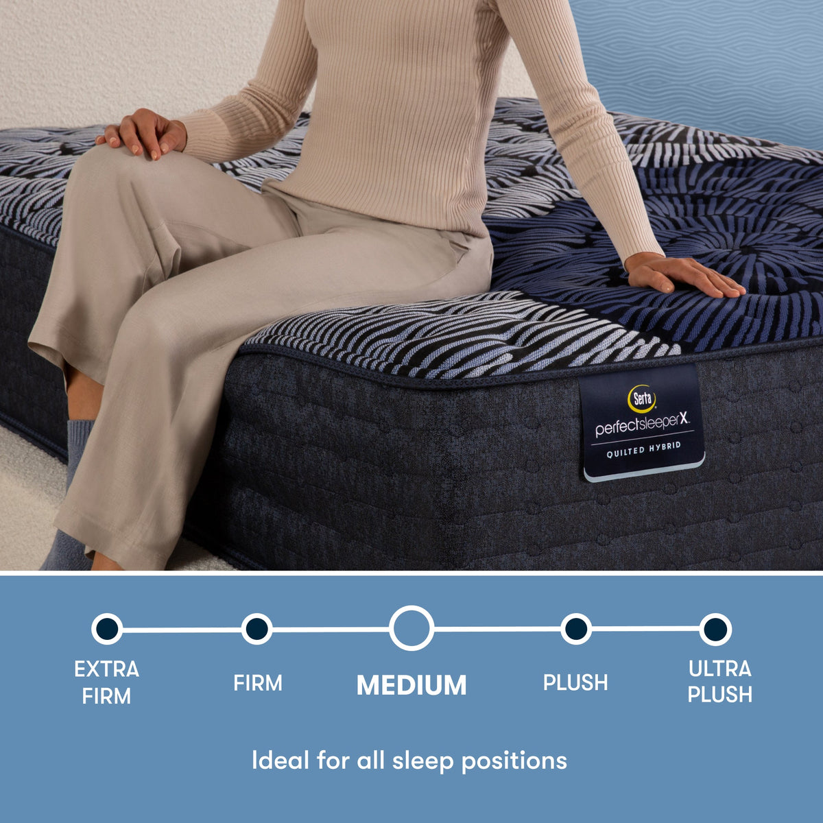 Serta® Perfect Sleeper X™ Max Medium 14.25" Quilted Hybrid Mattress - Select Living Furniture - Pillow Top Mattresses - Serta - - Twin XL -Medium - Serta® Perfect Sleeper X™ Max Medium 14.25" Quilted Hybrid Mattress -