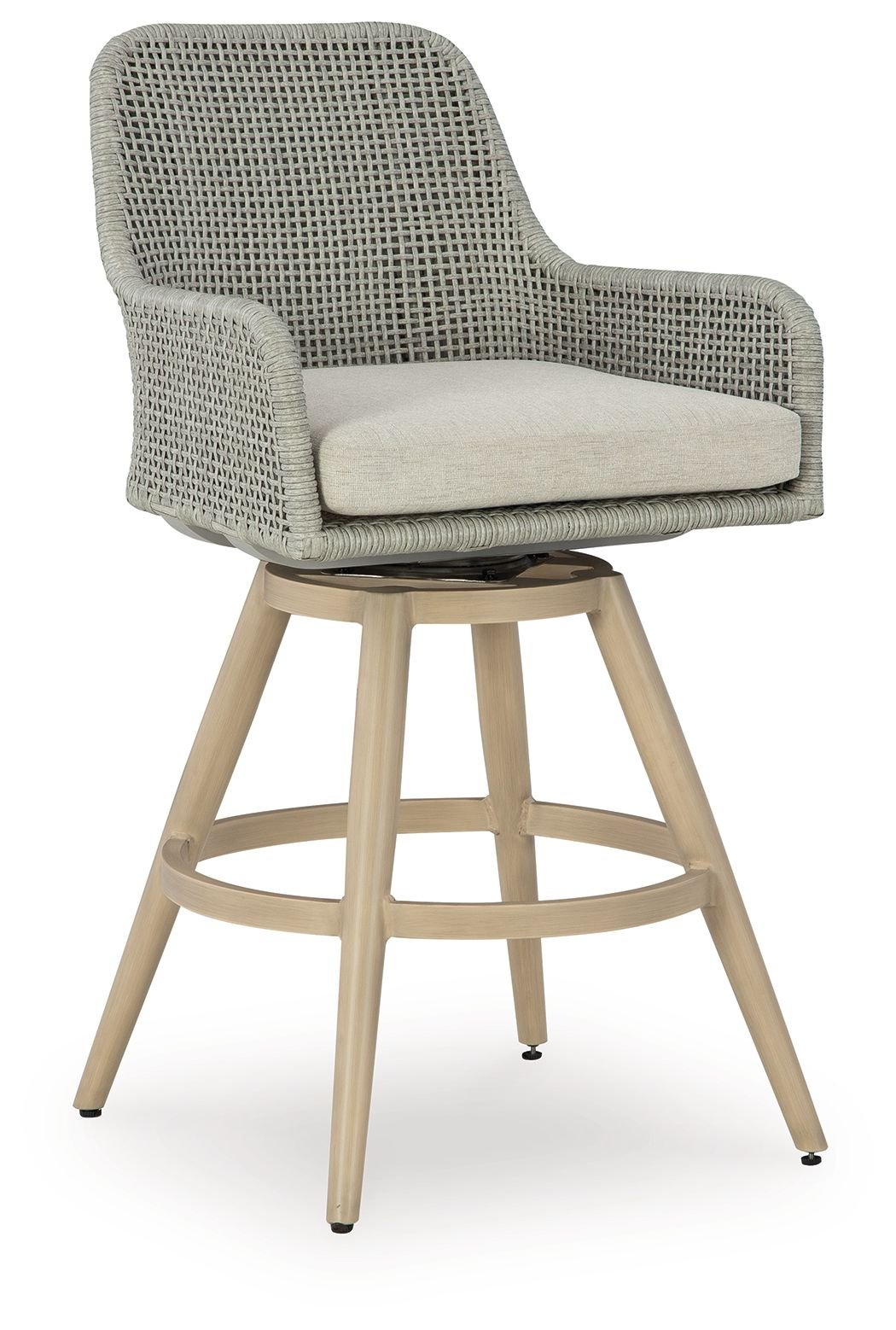 Seton Creek - Barstool With Cushion (Set of 2) - Beige / Gray - Select Living Furniture - Stool Sets - Signature Design by Ashley® - P798-130 - Seton Creek - Barstool With Cushion (Set of 2) - Beige / Gray -