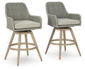 Seton Creek - Barstool With Cushion (Set of 2) - Beige / Gray - Select Living Furniture - Stool Sets - Signature Design by Ashley® - P798-130 - Seton Creek - Barstool With Cushion (Set of 2) - Beige / Gray -