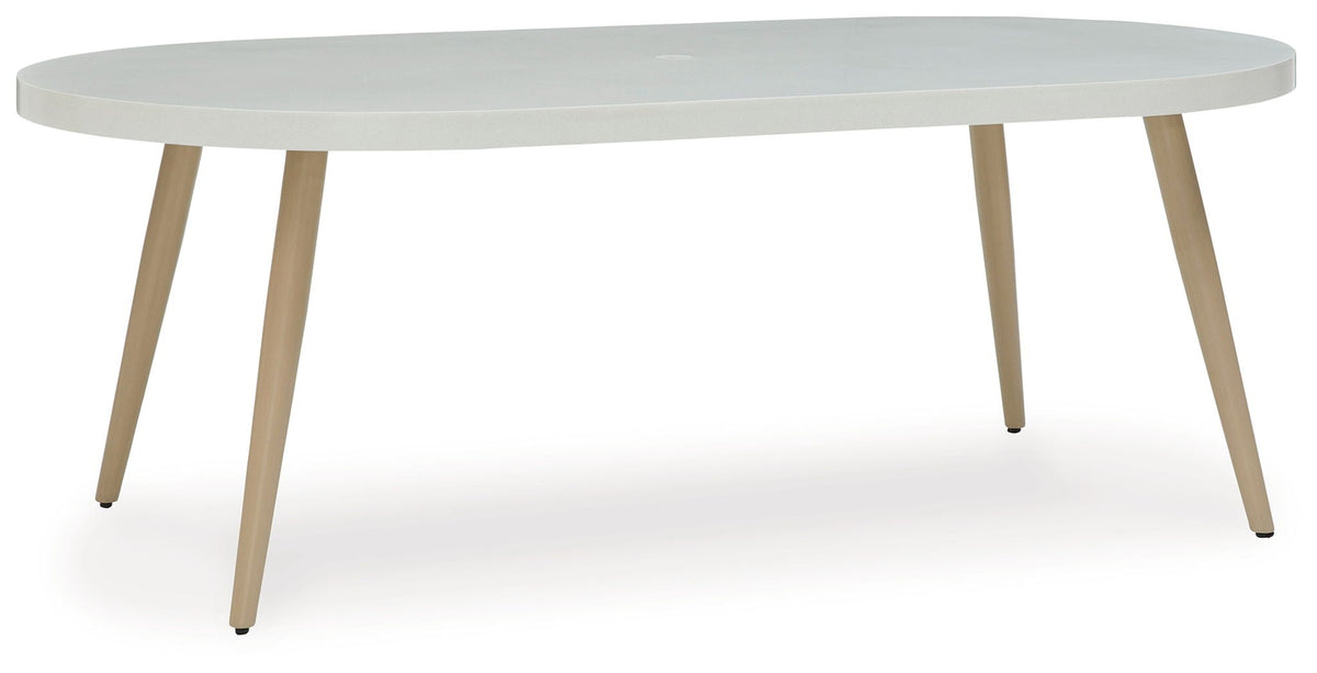 Seton Creek - Dining Set - Select Living Furniture - 5 Piece Outdoor Sets - Signature Design by Ashley® - P798/625/601A(2)/602A - Light Gray -7 Pc. Table, 4 Arm Chairs, 2 Swivel Chairs - Seton Creek - Dining Set -