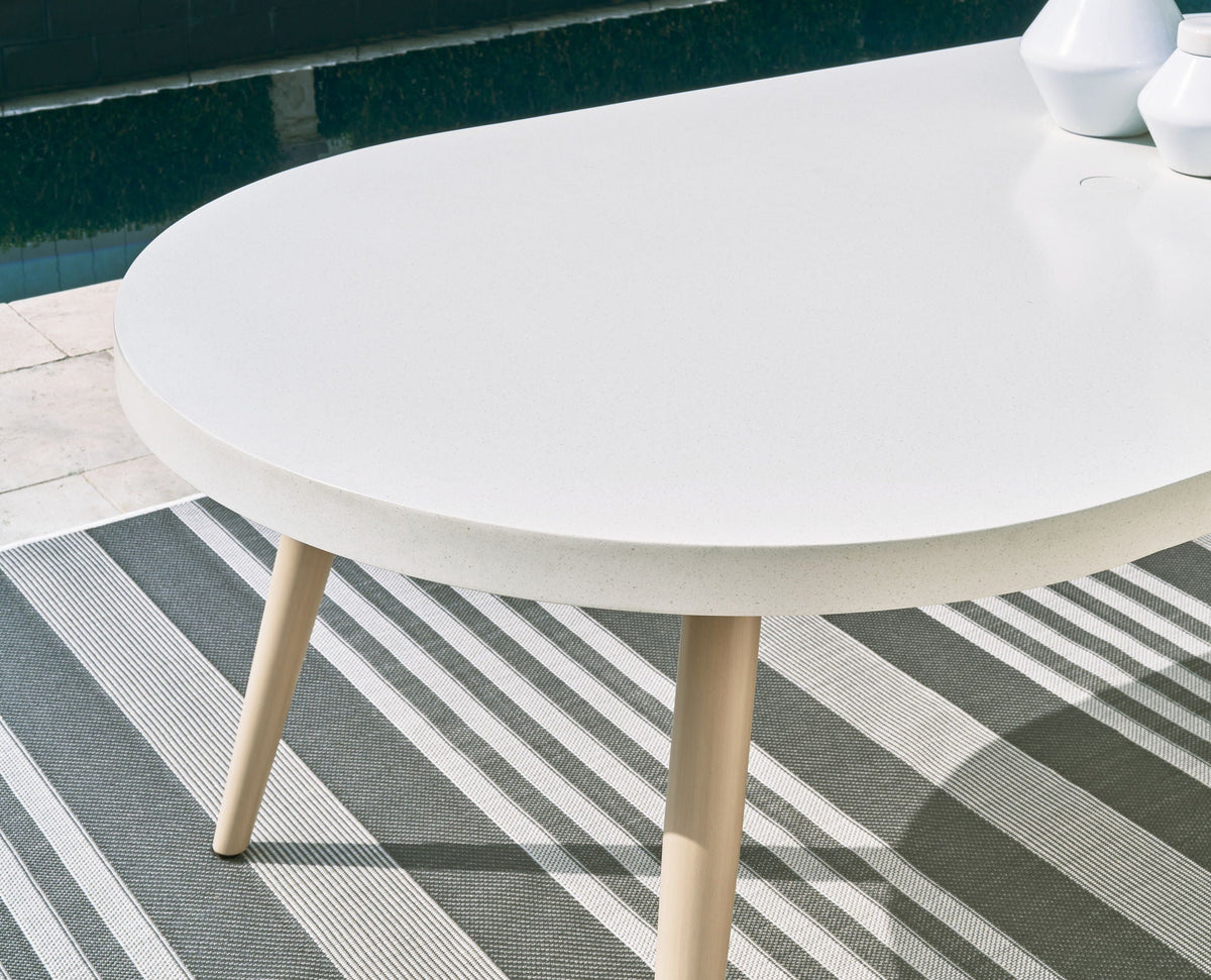 Seton Creek - Oval Dining Table With Umb Opt - White - Select Living Furniture - Dining Tables - Signature Design by Ashley® - P798-625 - Seton Creek - Oval Dining Table With Umb Opt - White -