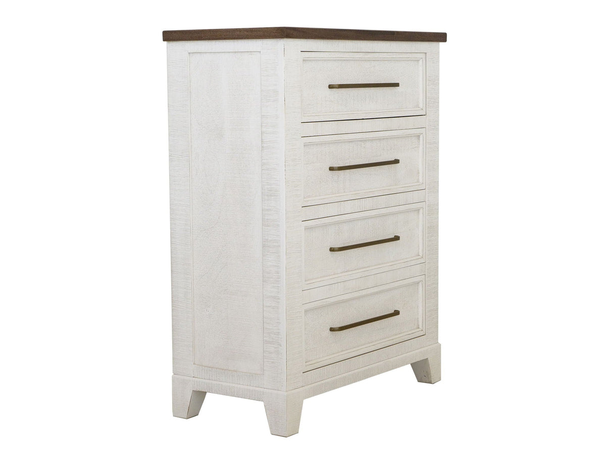 Stoa - 4 Drawer Chest - White / Brown - Select Living Furniture - Accent Chests - IFD Group - IFD4993CHT - Stoa - 4 Drawer Chest - White / Brown -