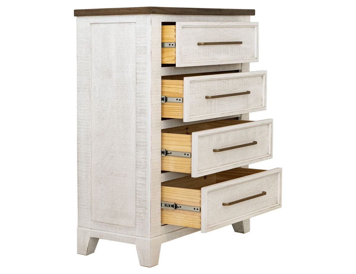 Stoa - 4 Drawer Chest - White / Brown - Select Living Furniture - Accent Chests - IFD Group - IFD4993CHT - Stoa - 4 Drawer Chest - White / Brown -