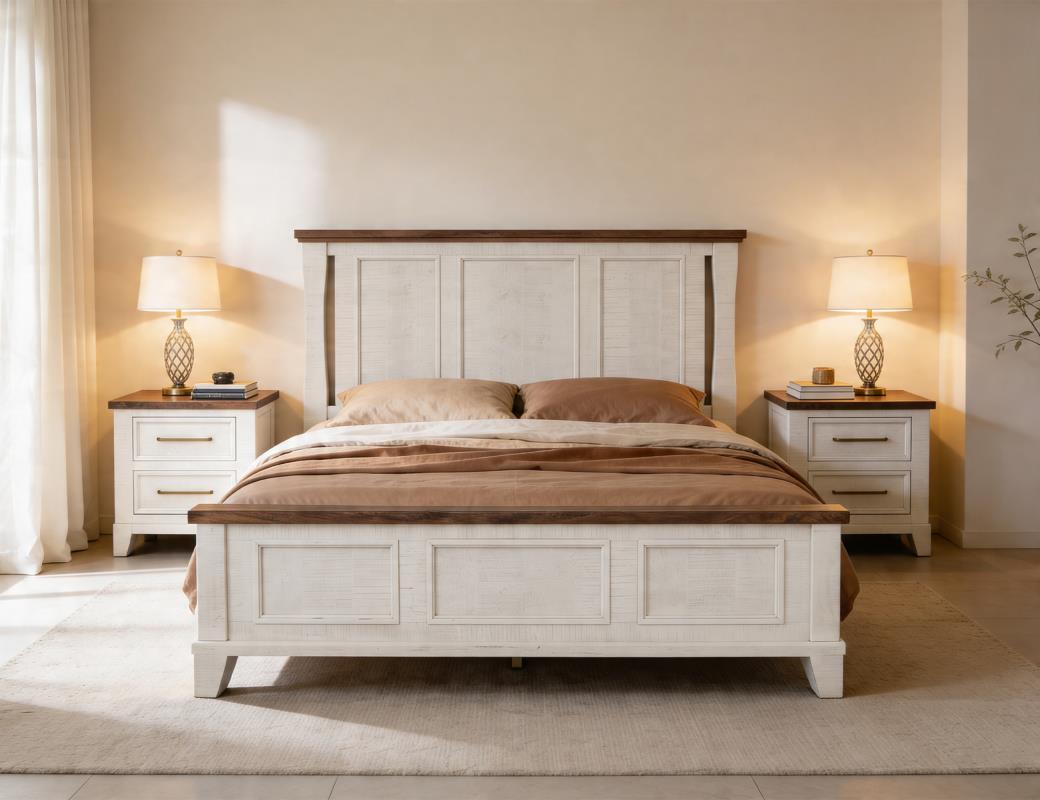 Stoa - Bed - Select Living Furniture - Platform Beds - IFD Group - IFD4993BEDEK - White -King - Stoa - Bed -