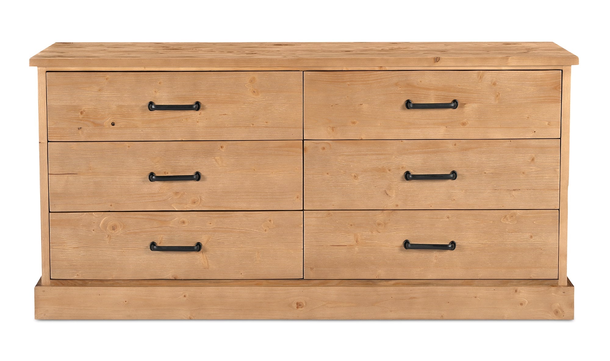 Tade Solid Pine 6 Drawer Dresser - Select Living Furniture - Dresser - Moe's Home Collection - Tade Solid Pine 6 Drawer Dresser -
