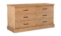 Tade Solid Pine 6 Drawer Dresser - Select Living Furniture - Dresser - Moe's Home Collection
