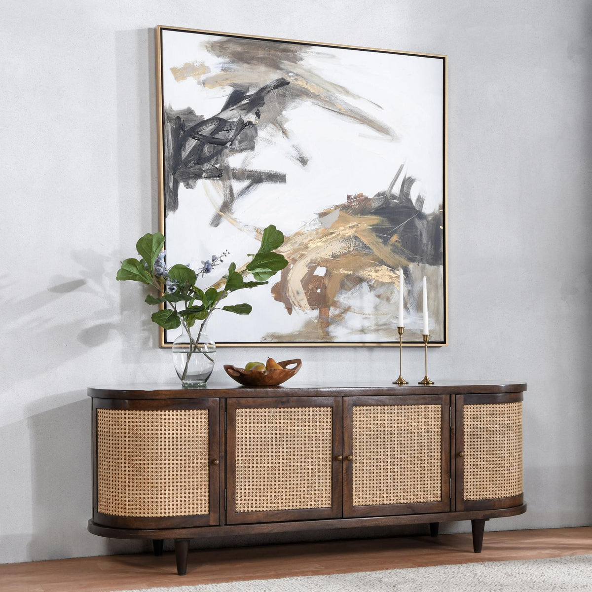 Teresa - 4 Door Buffet - Walnut / Natural Brown - Select Living Furniture - Buffets - Classic Home - 52005576 - Teresa - 4 Door Buffet - Walnut / Natural Brown -