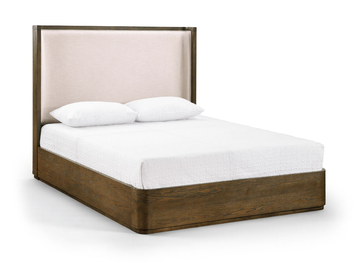Tiberio - Textured Fabric Bed - Select Living Furniture - Upholstered Beds - Meridian Furniture - TiberioBrown-K - Dark Brown -King - Tiberio - Textured Fabric Bed -