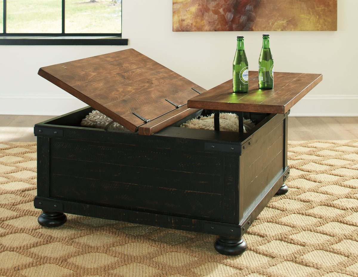 Valebeck - Lift Top Cocktail Table - Black / Brown - Select Living Furniture - Cocktail Tables - Signature Design by Ashley® - T468-00 - Valebeck - Lift Top Cocktail Table - Black / Brown -